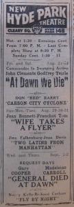 0520. Hyde Park Theatre ad, 1943.08.26
